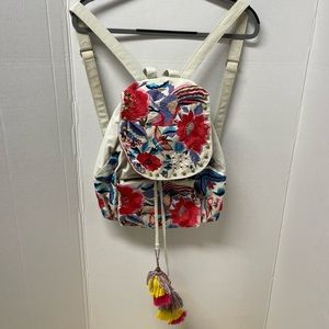 steve madden floral embroidered bag carmen boho festival hippie VGUC